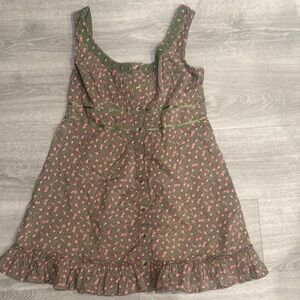Floral Green Mini Dress